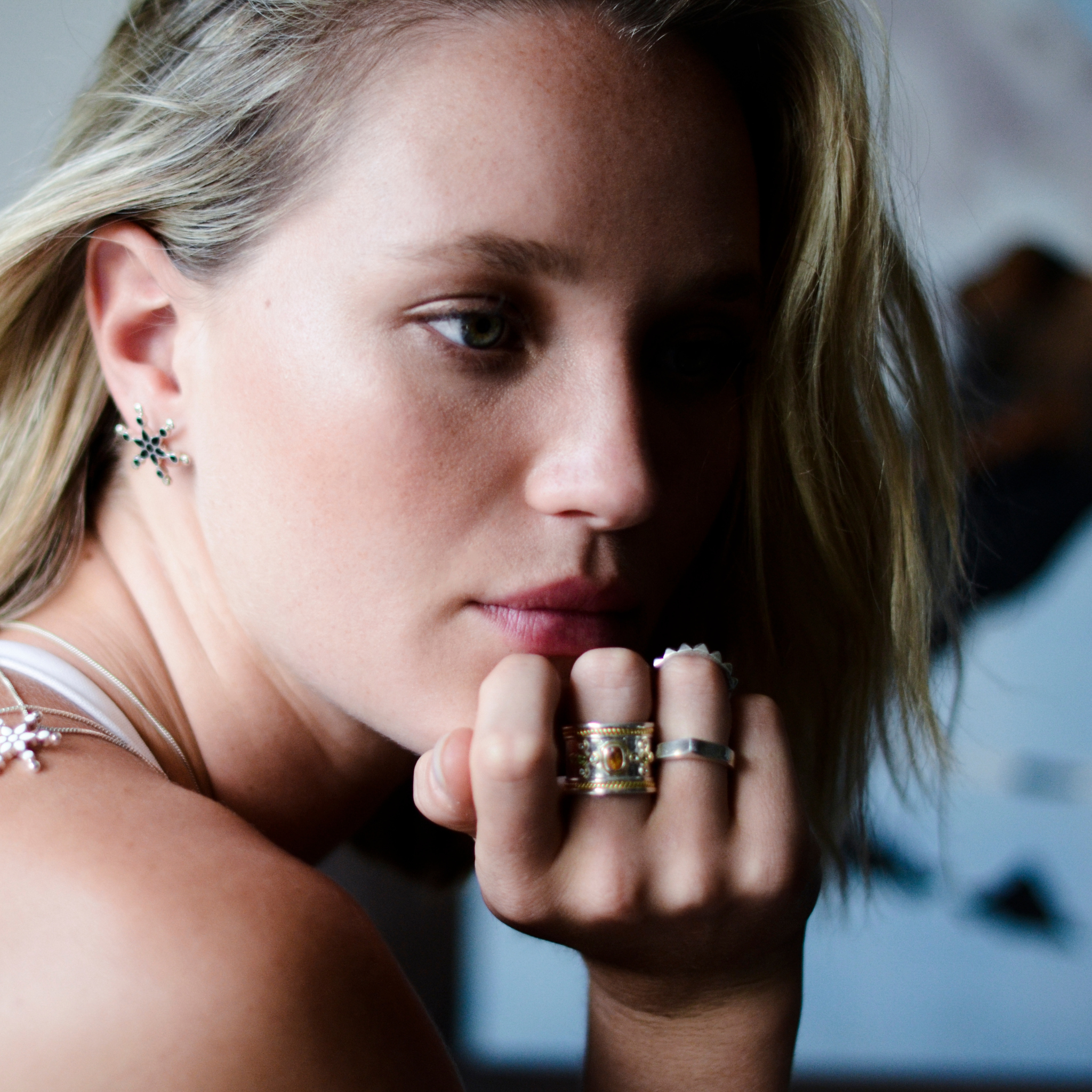 Cleopatra Ring | Sterling Silver and Gold Cabochon