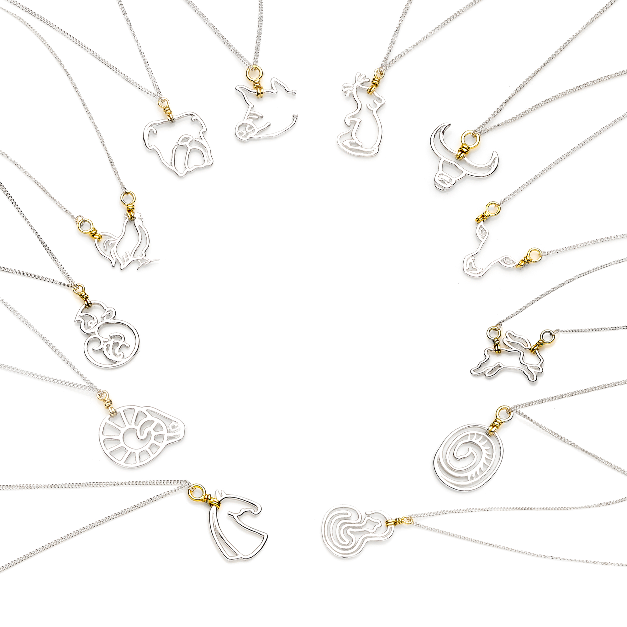 Year Of The Rat Necklace | Sterling Silver with Gold Plate