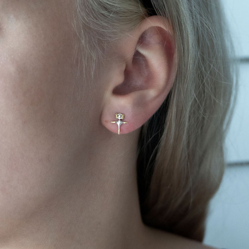 Didia Studs | Sterling Silver with Gold Plate Tips