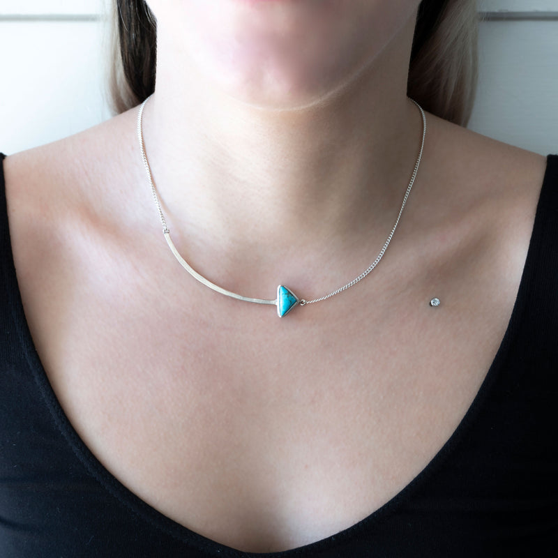 En Arrow Necklace | Turquoise with Sterling Silver