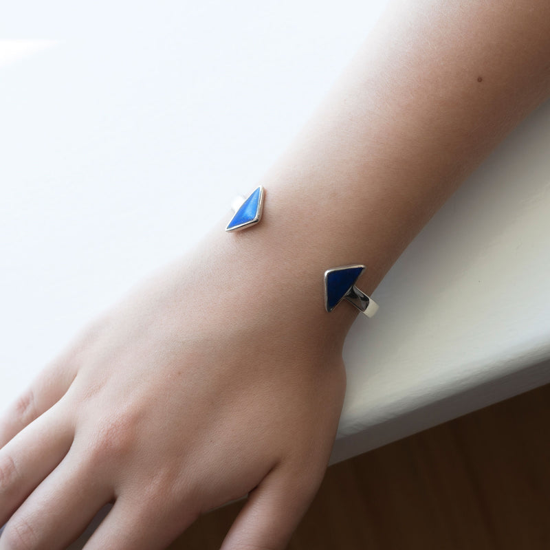 En Tribe Cuff | Lapis Lazuli with Sterling Silver