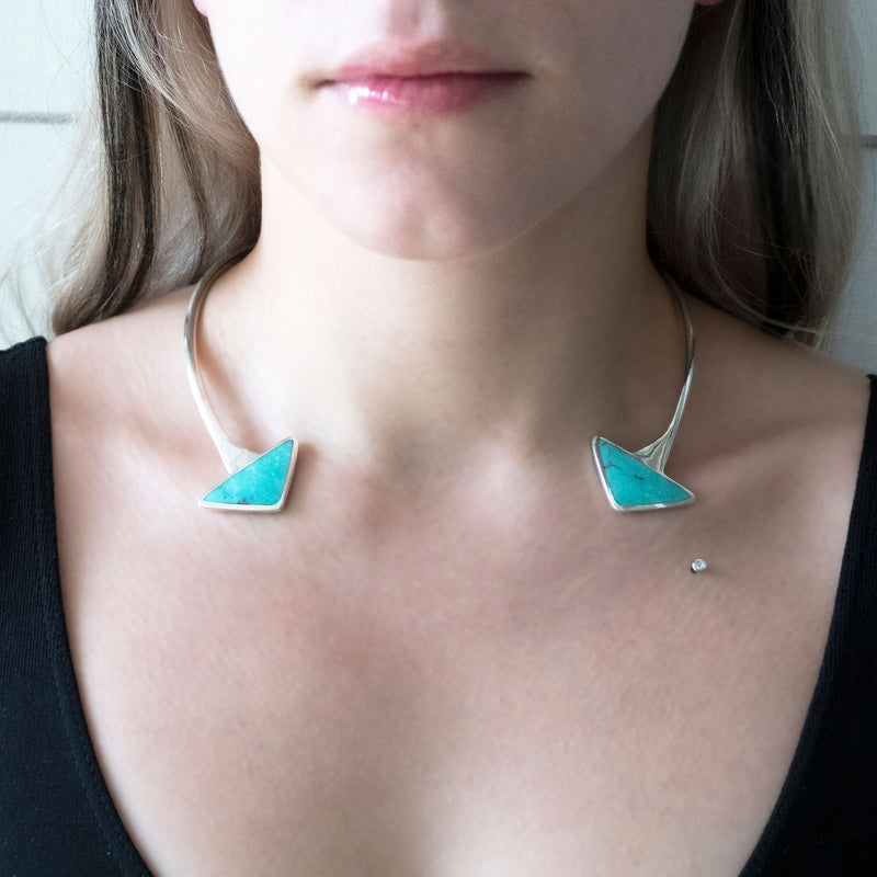 En Tribe Neck Cuff | Turquoise with Sterling Silver