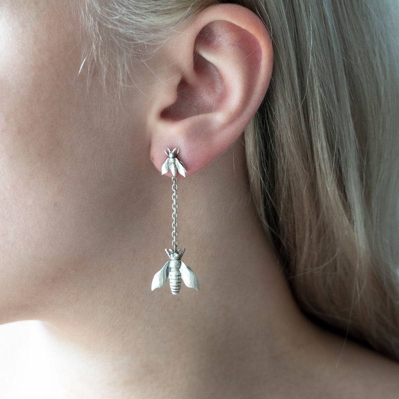 Fly Drop Earrings | Rose Gold Plate