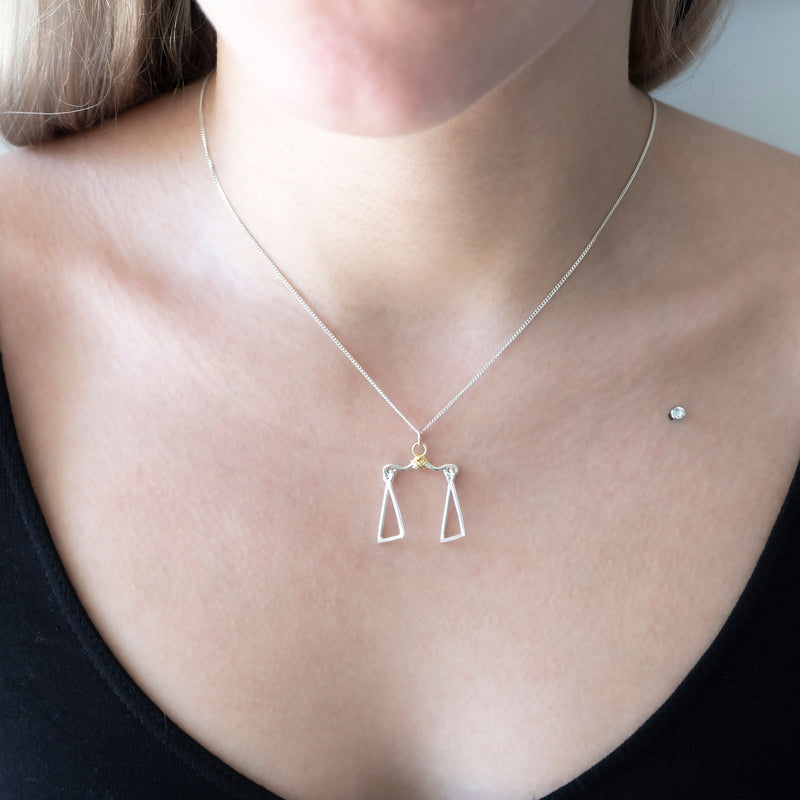 Libra Necklace | Sterling Silver with Gold Plate