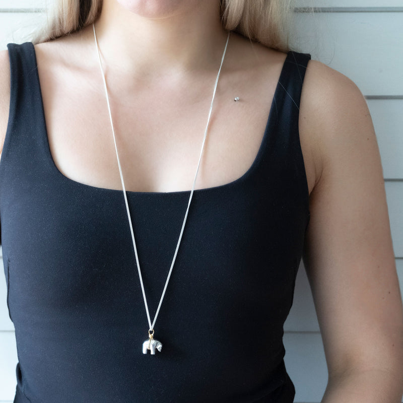 Lucy Bear Necklace | Sterling Silver and Gold Plate