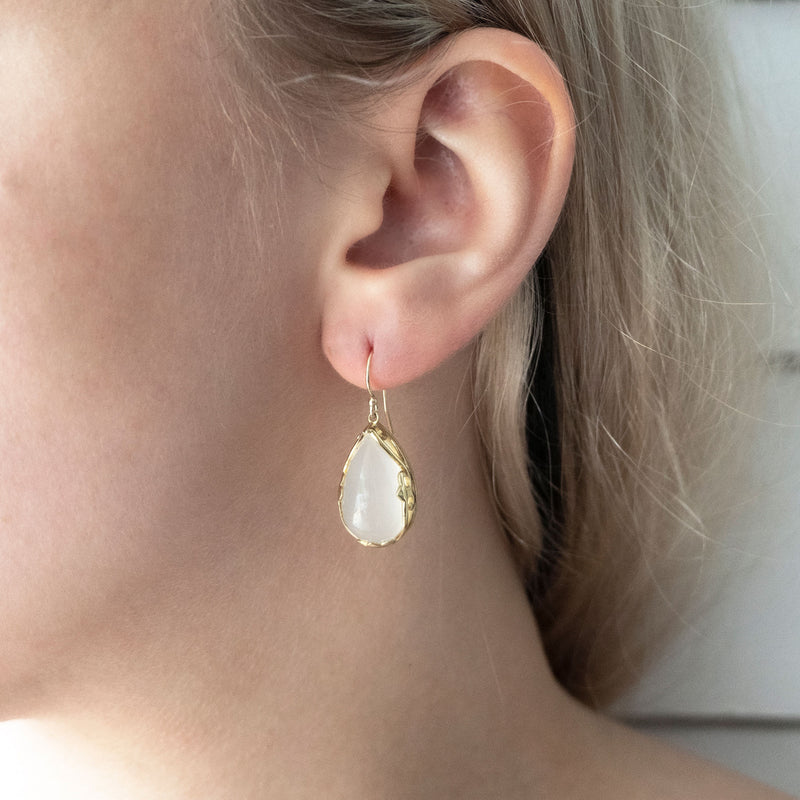 Monarch Earrings | Gold Plated Brass and Moonstone