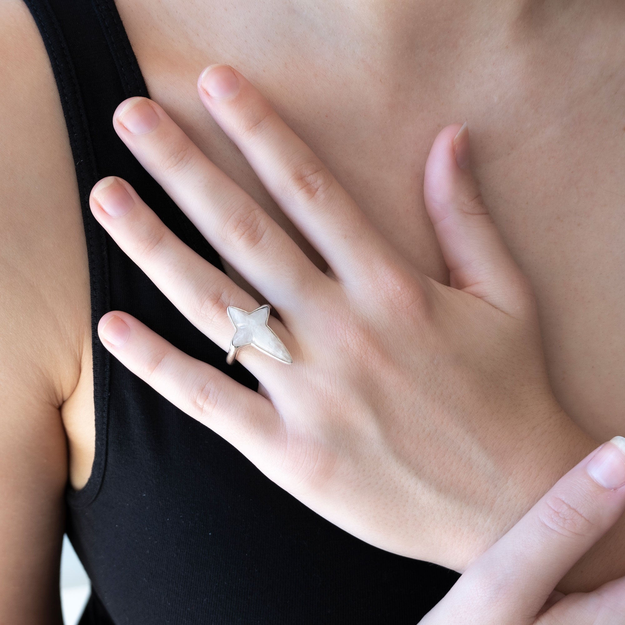 North Star Ring | Moonstone and 925 Sterling Silver