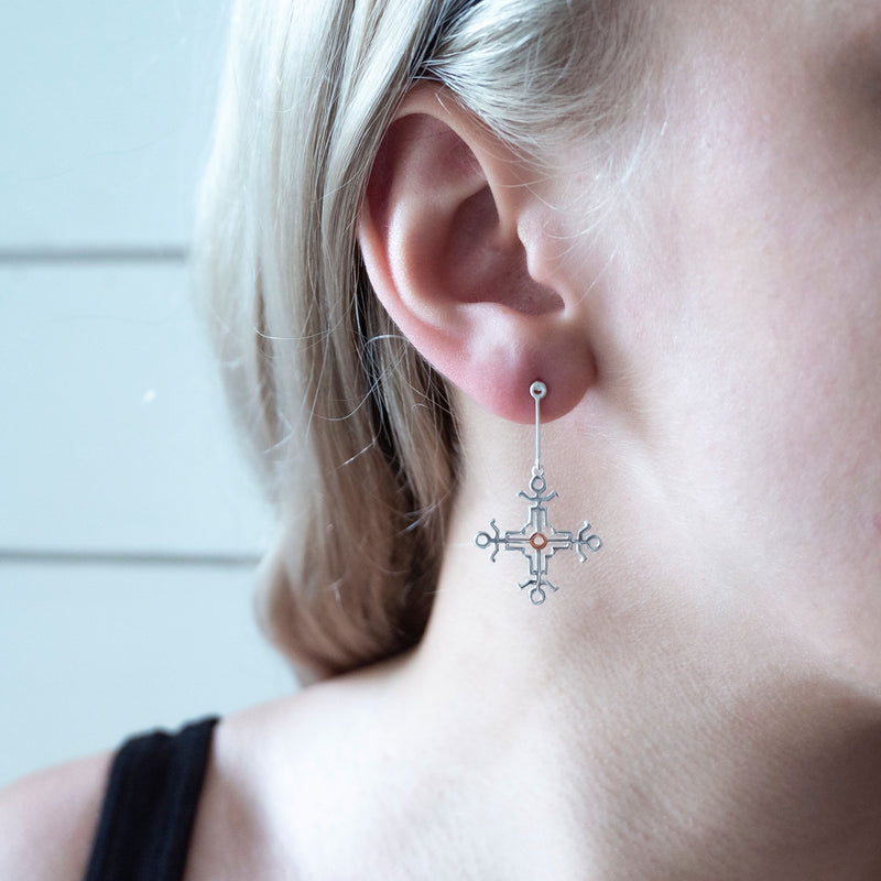 Hangman Square Drop Earrings | 925 Sterling Silver