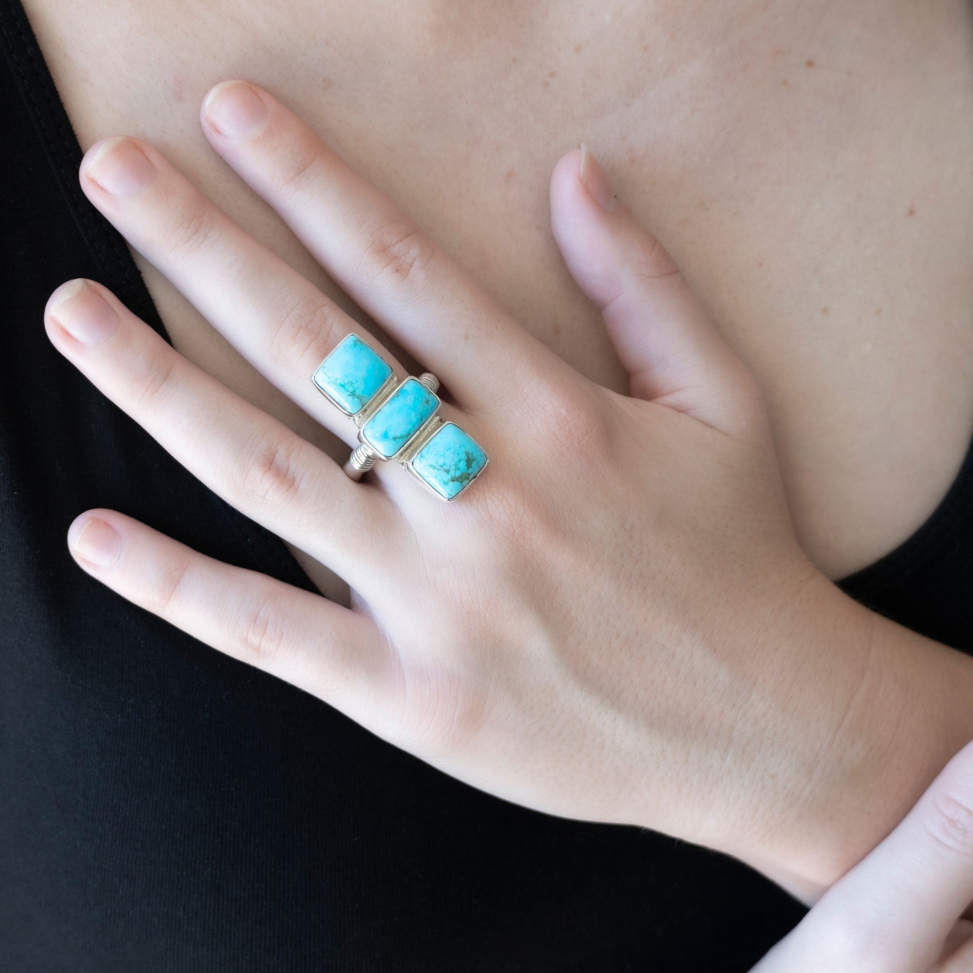 Three Sisters Ring | Sterling Silver and Lapis