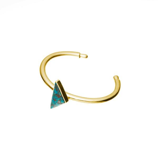 Maia Cuff | Chrysocolla with Gold Plate