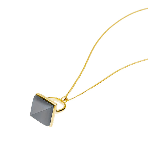 Nubian Pendant | Hematite and Gold Plate