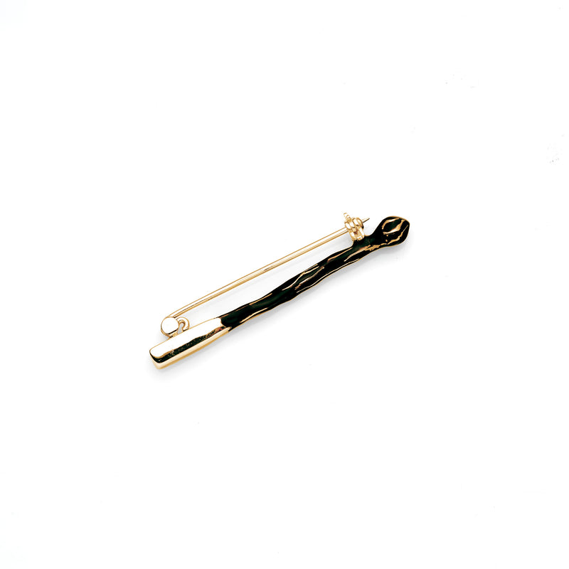 Burnt Match Stick Pin | Gold Plate