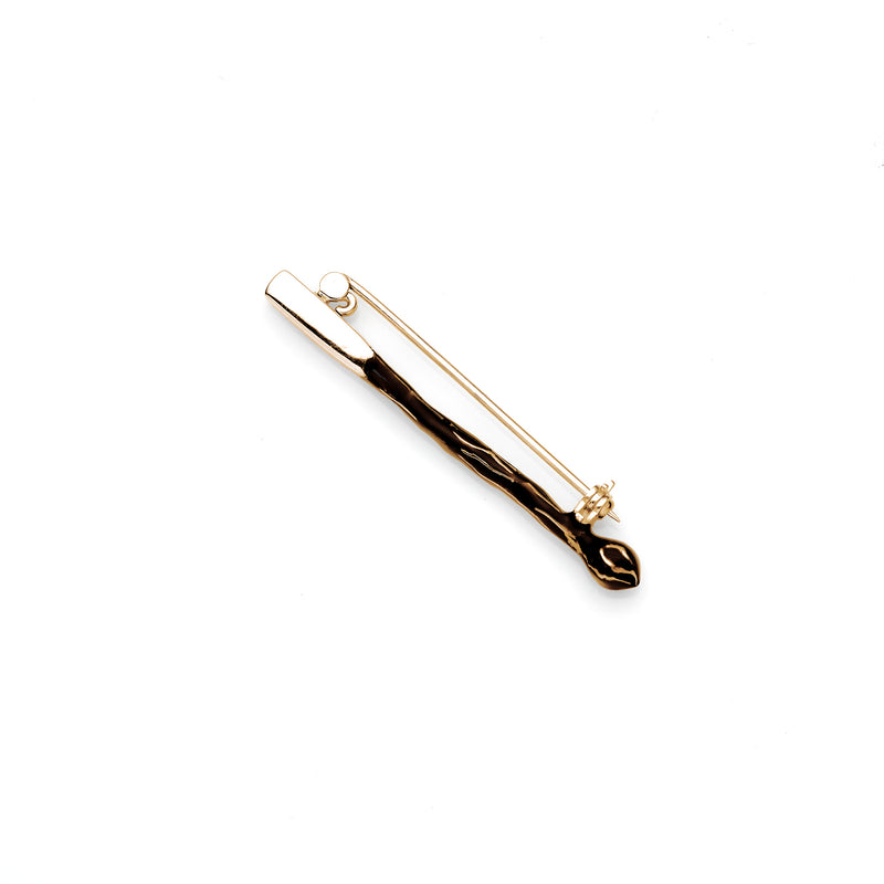 Burnt Match Stick Pin | Gold Plate