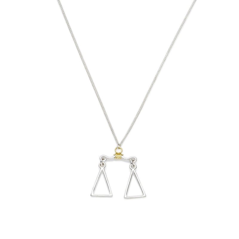 Libra Necklace | Sterling Silver with Gold Plate