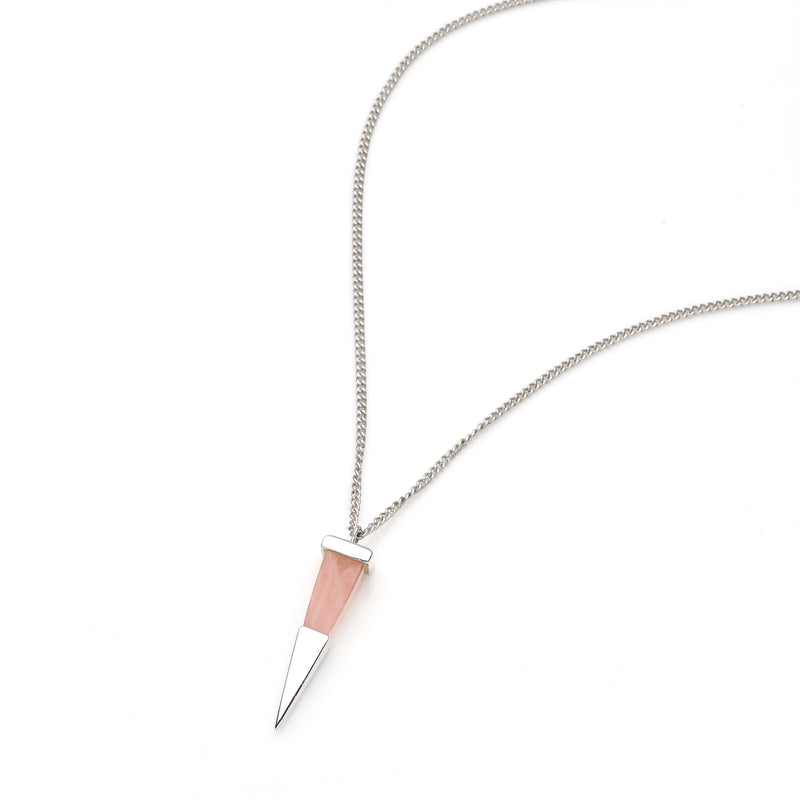 Shard Pendant | Sterling Silver & Rose Quartz