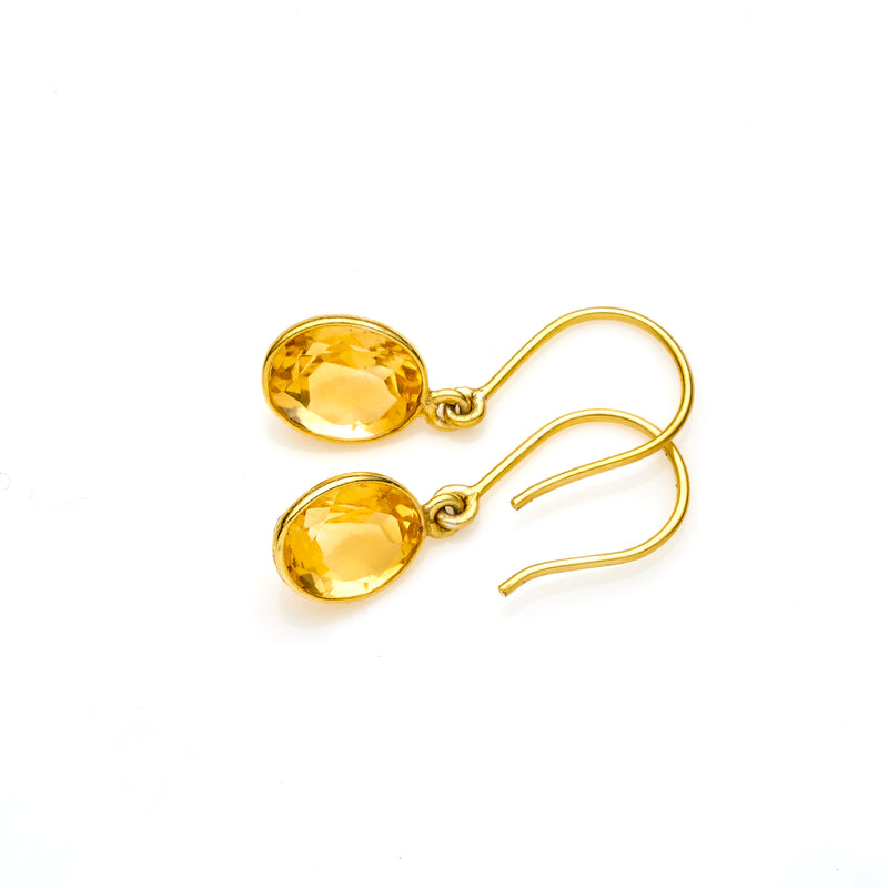 Janni Drop Earrings | Faceted Citrine and 925 Sterling Silver with Gold Plate