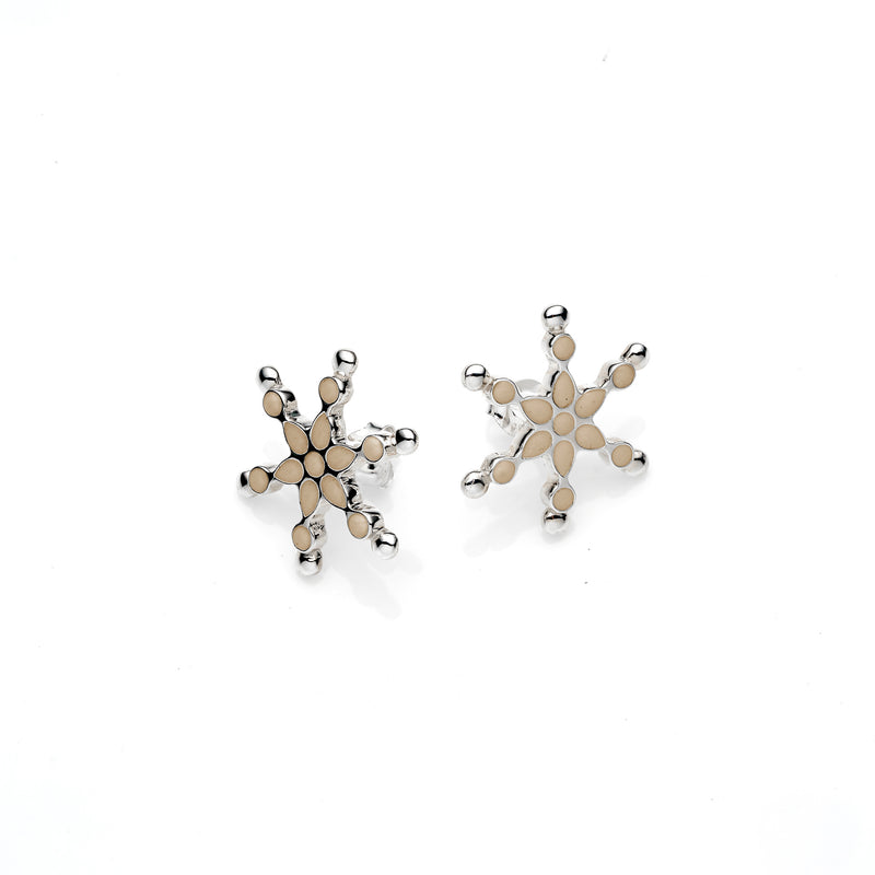 Frost Stud | Gold Enamel with Sterling Silver