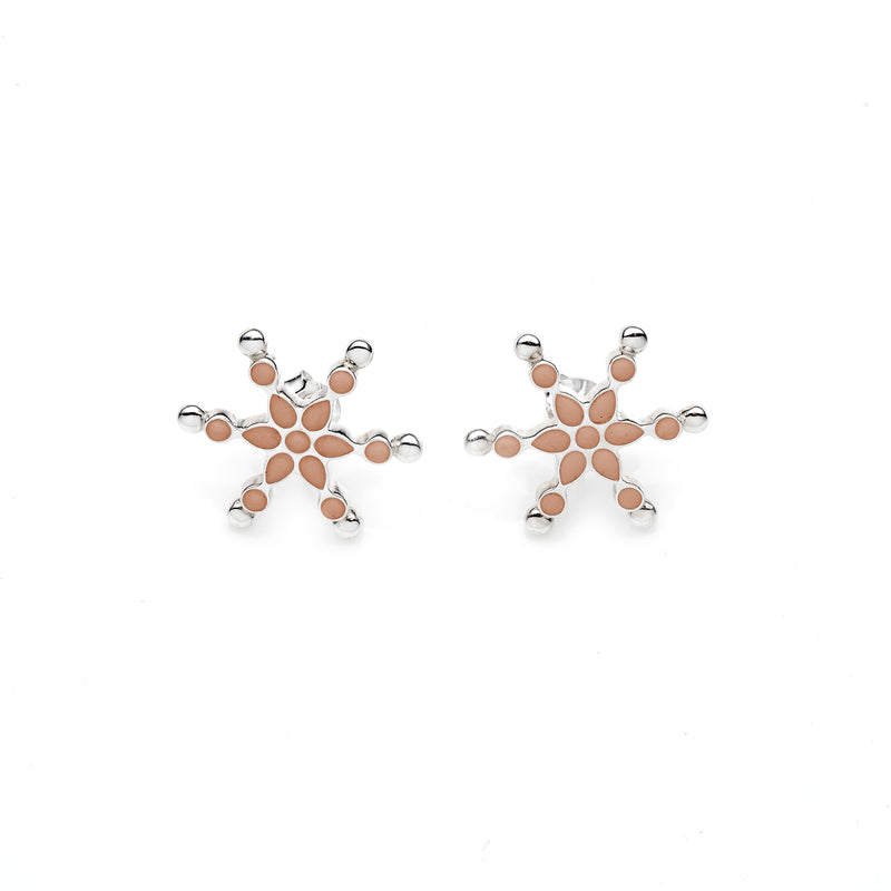 Frost Stud | Rose Gold Enamel with Sterling Silver