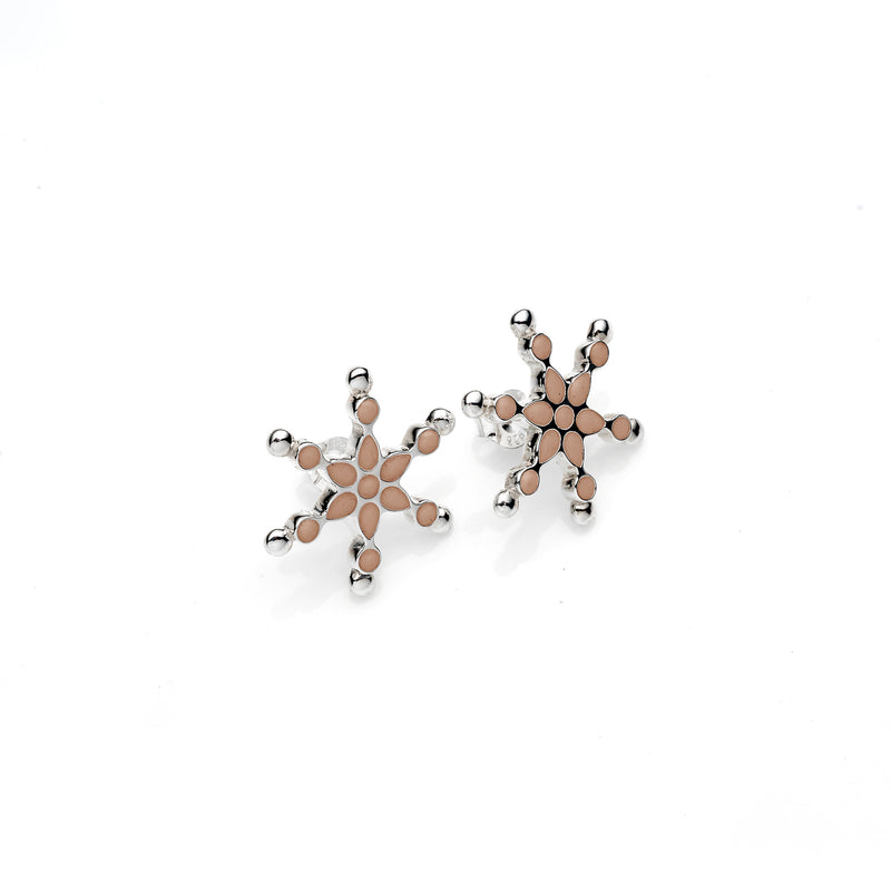 Frost Stud | Rose Gold Enamel with Sterling Silver