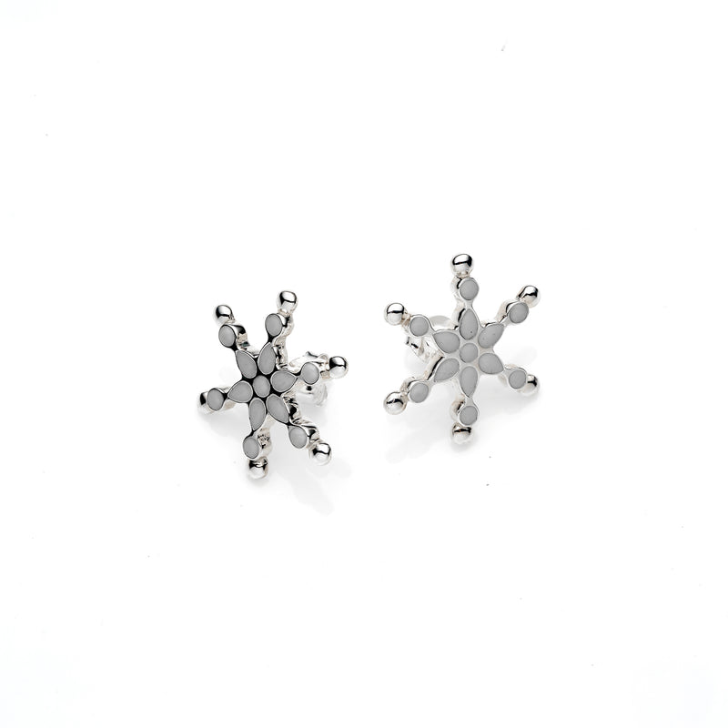 Frost Stud | Silver Enamel with Sterling Silver