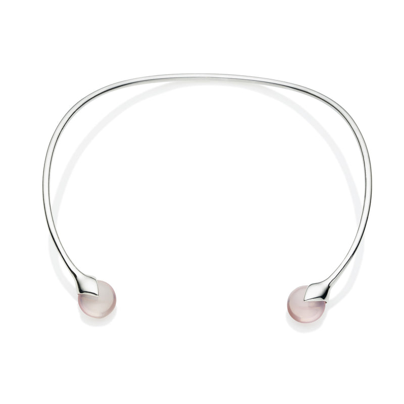 Masai Neck Cuff | Rose Quartz and Sterling Silver