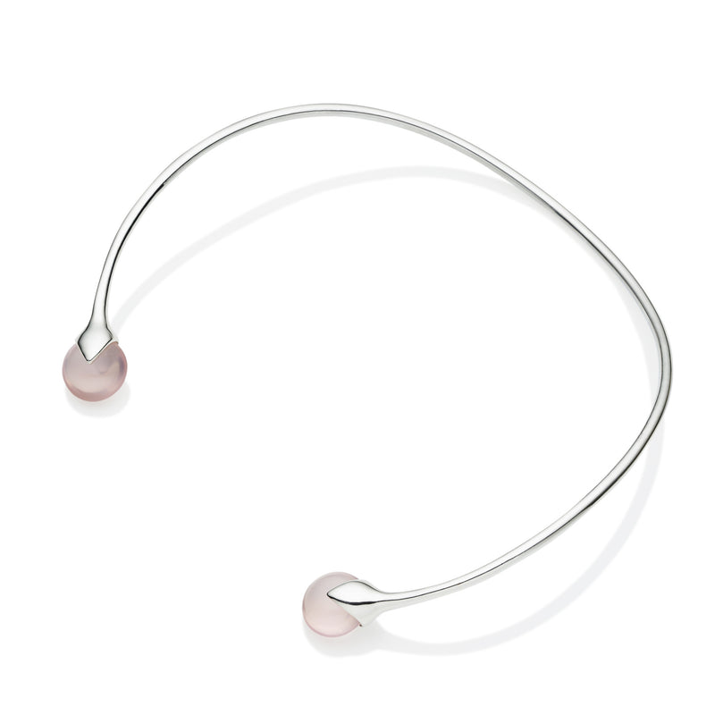 Masai Neck Cuff | Rose Quartz and Sterling Silver