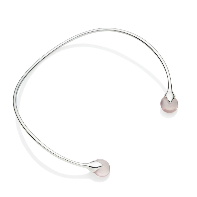 Masai Neck Cuff | Rose Quartz and Sterling Silver