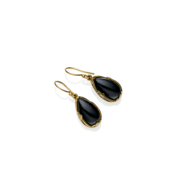 Monarch Earrings | Gold Plated Brass & Black Onyx