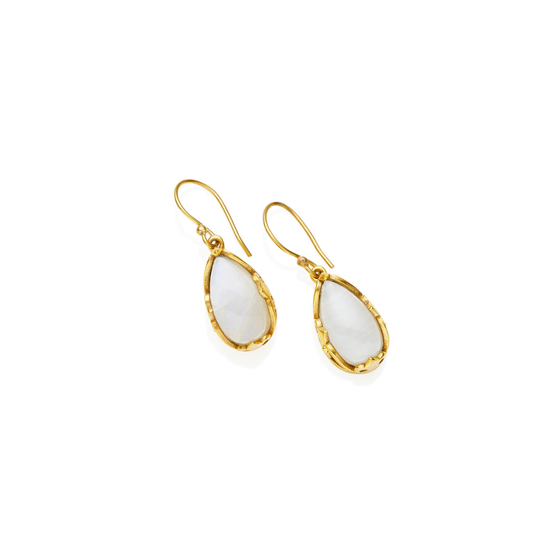 Monarch Earrings | Gold Plated Brass and Moonstone