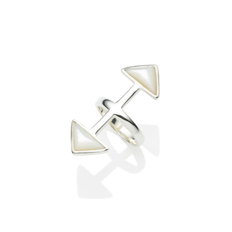 Axis Ring | Mother of Pearl and Sterling Silver