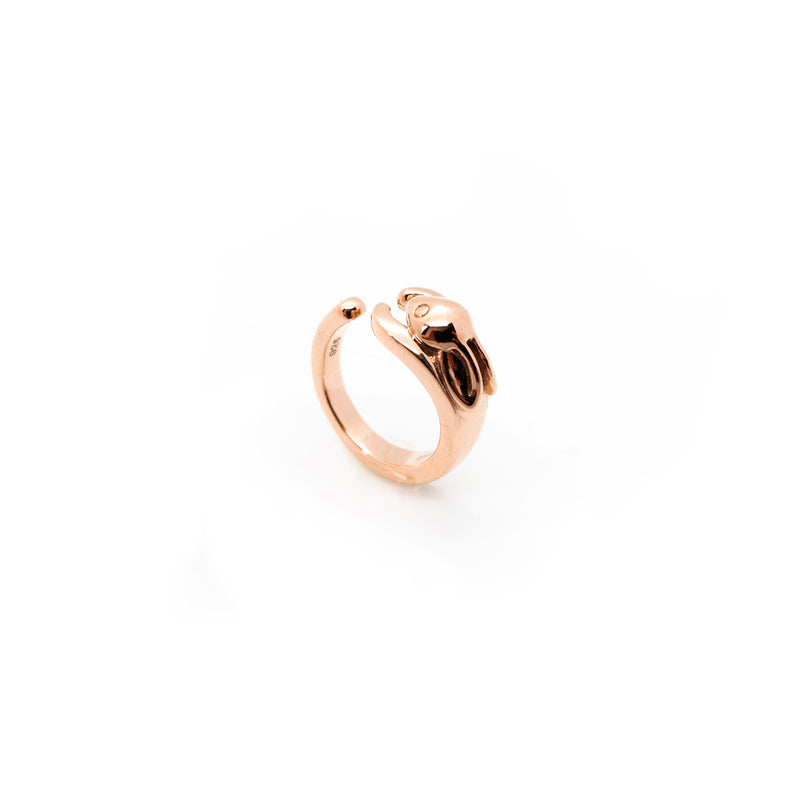 Rabbit Mini Ring | 925 Sterling Silver Rose Gold Plate