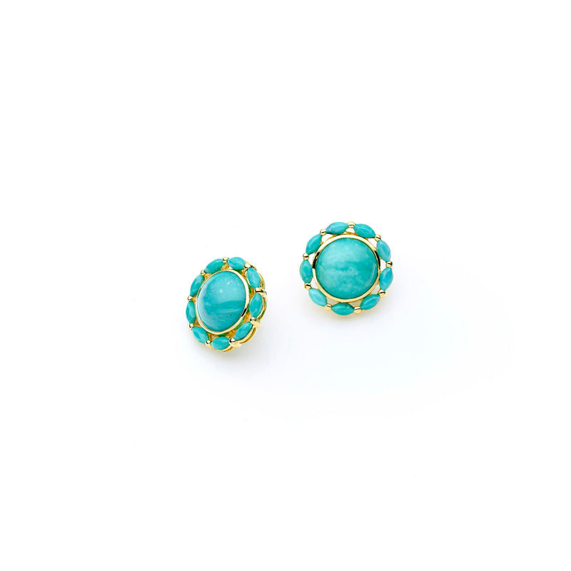 Mahu Stud | Turquoise and 925 Sterling Silver Gold Plate