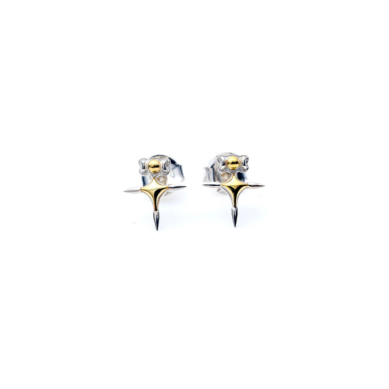 Didia Studs | Gold plate with Sterling Silver Tips