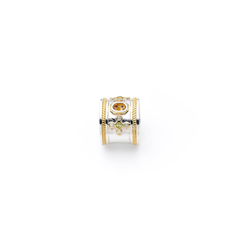 Ra Ring | 925 Sterling Silver and Gold Plate with Multi Stone