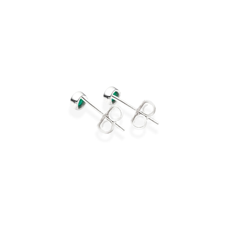 Jupiter's Moon Stud | Emerald and 925 Sterling Sliver