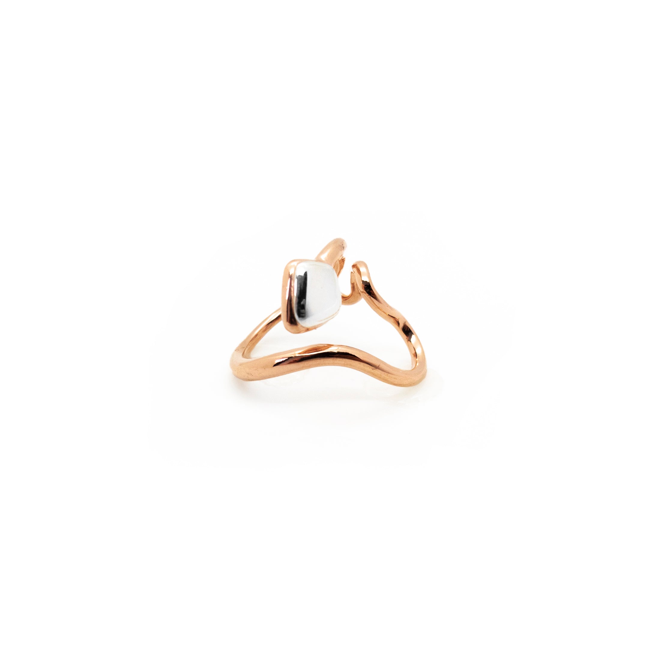 Abstract Snake Ring | 925 Sterling Silver Rose Gold Plate